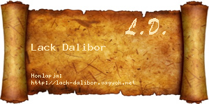 Lack Dalibor névjegykártya
